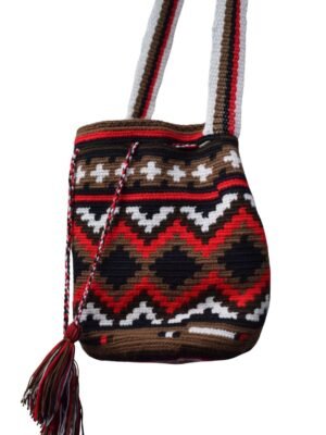Mochila Wayuu Jimeyaa - Senderos Rojos.