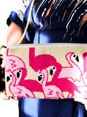 Cartera Wayuu Flamencos del Desierto