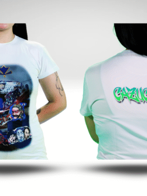 Serie: Rostros del barrio. Camiseta intervenida por Colectivo Cazucarte