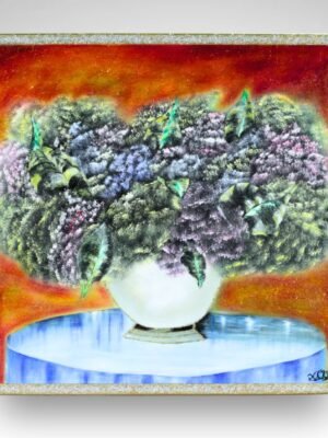 Obra: Florero. Pintura al óleo de Henry Cruz