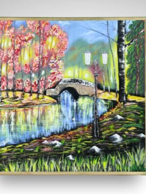 Obra: Puente Abstracto. Pintura al óleo de Henry Cruz